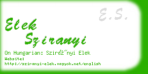 elek sziranyi business card